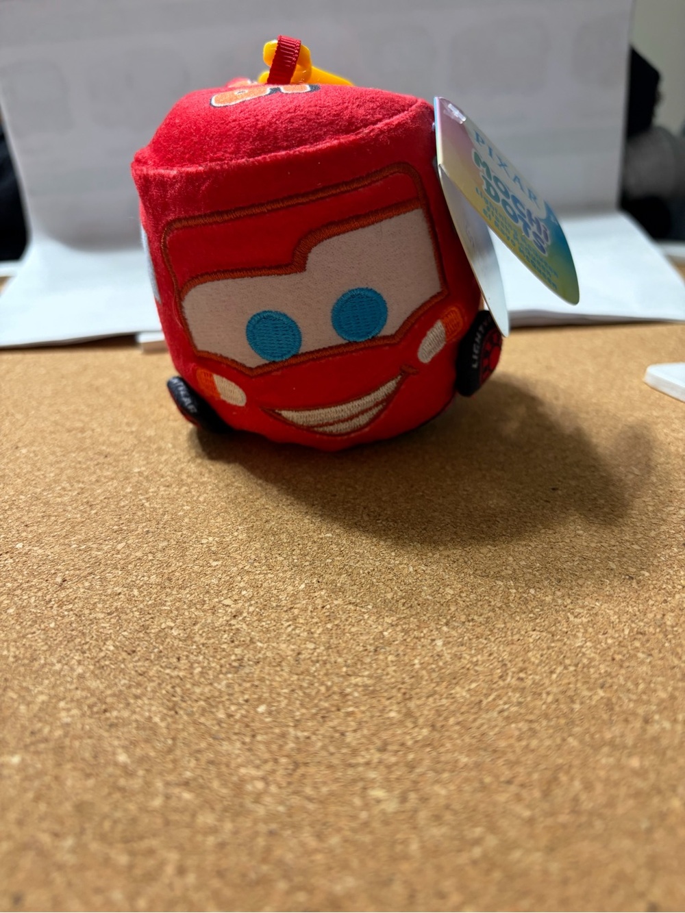 Disney Lightning McQueen mochi dots clip plush